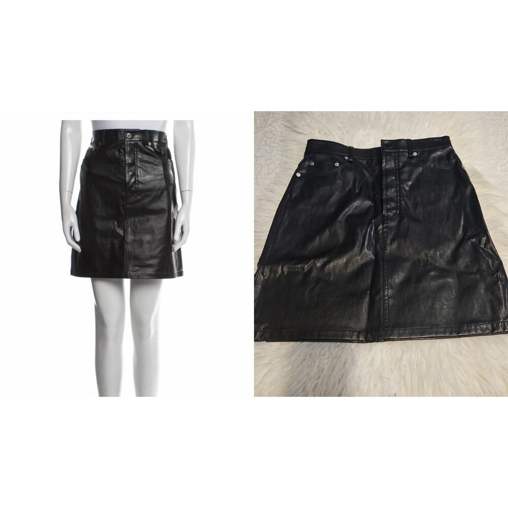 Helmut Lang Patent Leather Five-Pocket Skirt Black Size 2
